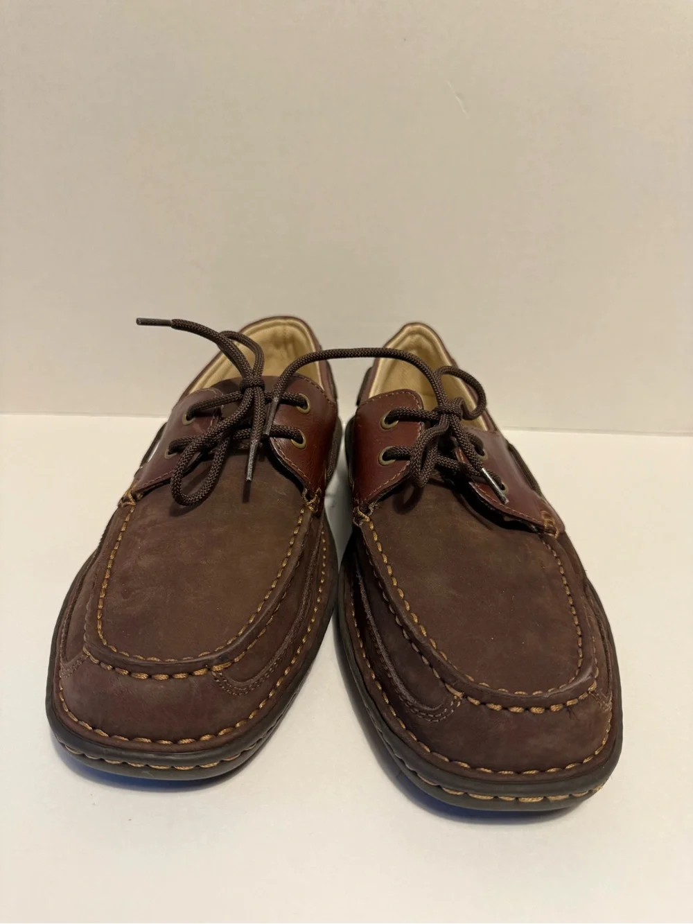 Nunn Bush brown leather lace up boat shoe men’s 9